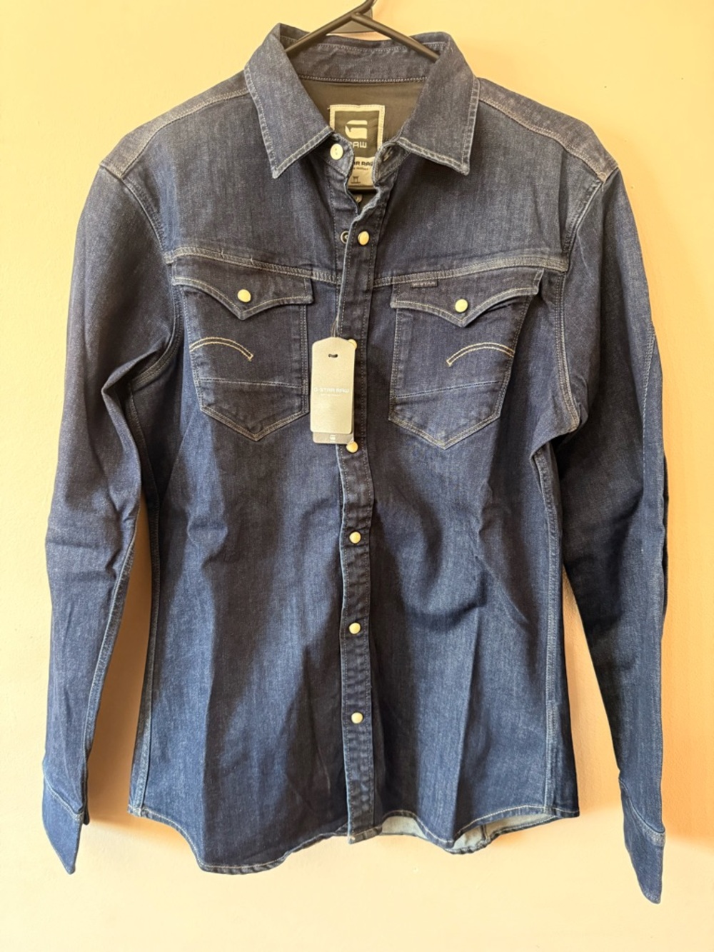 G-Star RAW men’s Dark Aged Denim Shirt - Navy Blue(brand new)